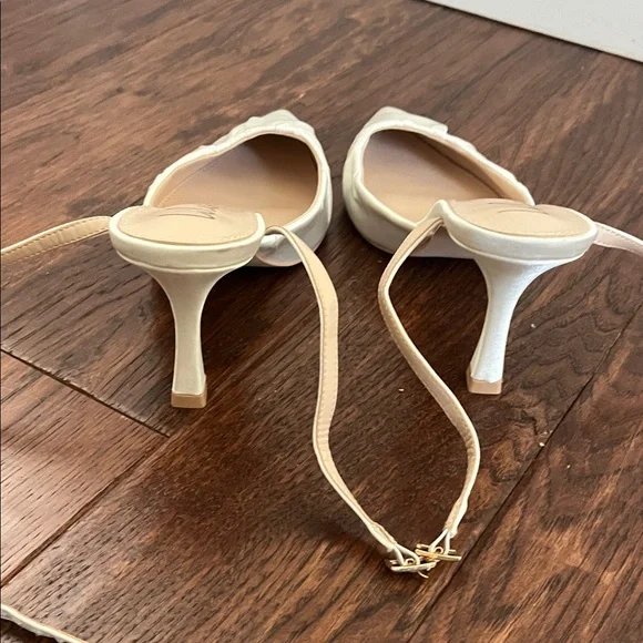 Lulu's White Satin Pointed Toe Heels - Picture 3 of 4